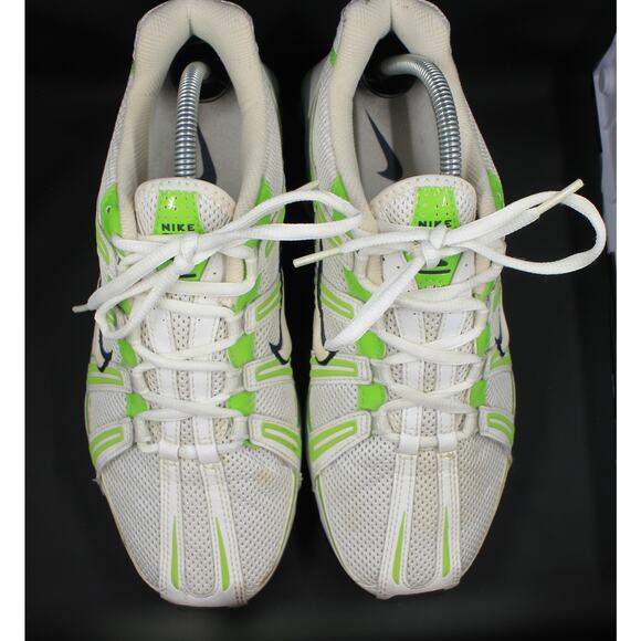 WMNS NIKE Shox Wht/ GRN Running Shoes 347522-111 Size 11 - Picture 5 of 7